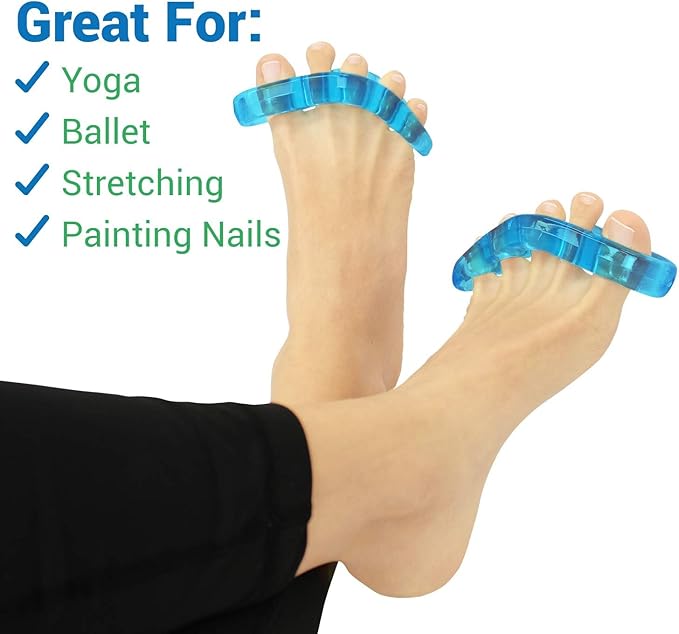 VIVEsole Toe Separators for Men & Women Medium (2 Pairs) - Silicone Gel Spreaders - Therapeutic Spa Stretchers for Plantar Fasciitis, Bunions, Overlapping Hammer Toe Spacers - Metatarsal Yoga Cushion