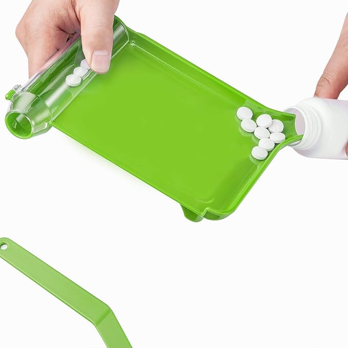 Medarchitect Right Hand Pill Counting Tray with Spatula (Light Green - L Shape)