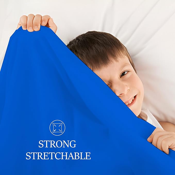Sensory Bed Sheet for Deep Pressure Therapy – Spandex Bed Sheet – Sensory Compression Blanket for ADHD, Autism – Breathable & Hypoallergenic, Blue, Full Size