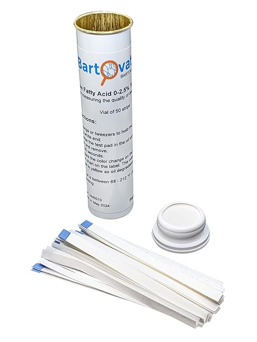 Frying Oil Quality Test Strips, Low Range Free Fatty Acid (FFA) 2.5% [Vial of 50 Test Strips]