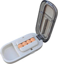 Pill Cutter for Cutting Multiple Pills, Adjustable 1/2 Pill Cutter Splitter for Small and Tiny Pills, with Centering Device, Improved Blade, Storage Organizer