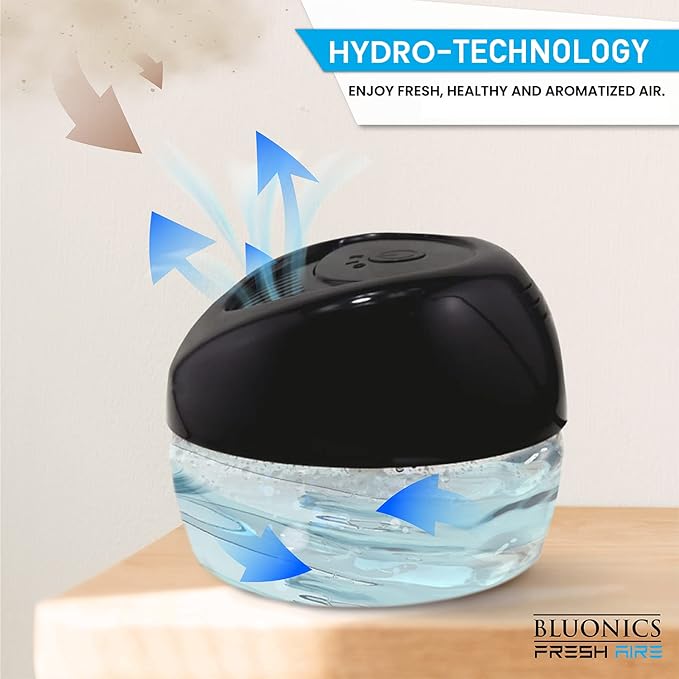 Bluonics Fresh Aire 3-Pack Water Air Washer, Air Revitalizer & Freshener with Night Light 7 LED Changing Colors & White Noise