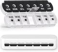 Gelibo Pill Organizer 2 Times a Day,Magnetic Foldable Weekly AM PM Pill Case, Large Travel Pill Box for Vitamins,Supplements,Medication Organizer 7 Day,Never Spill Pills,Easy to Open for Arthritis