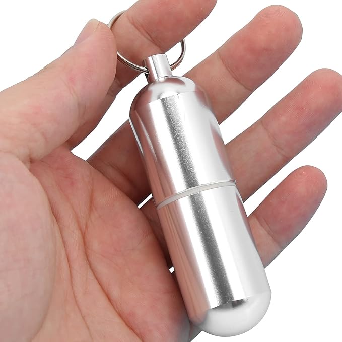 Keychain Holder Aluminum Alloy Box Hiking and Camping Emergency Keychain Holder Organizer for Outdoor Travels Large