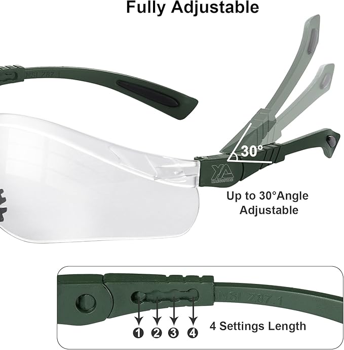 xaegistac Shooting Glasses Anti-fog Shooting Range Eye Protection, Adjustable Safety Glasses with Zipper Hard Case