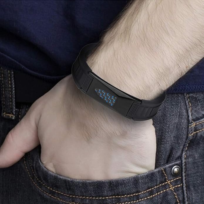 Protection Necklace and Bracelet (Set), Phone - Wifi - Wristband for Well-being - 7 Natural Energy Elements, Magnetic Bracelet - Waterproof and Fits All Wrists, Circulation, Energy & Balance (Black)