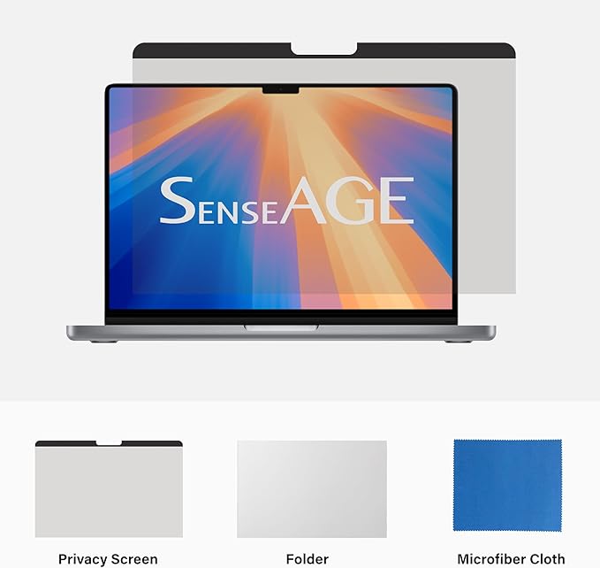 SenseAGE Magnetic Privacy Screen Filter for MacBook Air 13.6 inch (2022-2025, M2, M3, M4), Removable Laptop Privacy Screen Protector, Anti-Blue Light Glare, Compatible with MacBook Air 13.6"