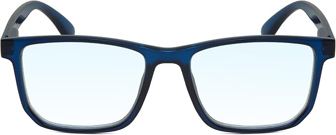 Calabria R861 Rectangular Blue Light Blocking Reading Glasses Men Women Trendy Eyeglass Work Gaming Computer Readers w/Case