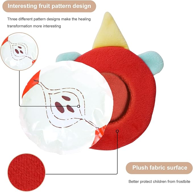 Ice Pack Cold Compress for Kids | Reusable Kid Ice Packs (3 Pack) | Soft Gel Boo Boo Relief for Bumps, Minor Wound Treatment&Bruises, Teething - Includes Washable Covers