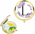 Small Pill Box for Purse Pocket, Personalized Small Pill Case 3 Compartment, Monogrammed Cute Pill Organizer, Gift for Women Teen Girls, Travel Mini Jewelry Box,Earring Holder Organizer