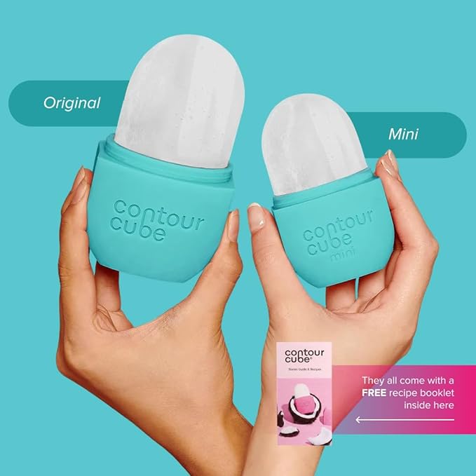 Contour Cube Original - Ice Roller for Sculpting & De-Puffing - Face Ice Roller & Massager with BPA-Free Silicone - Ice Mold for Face - Skin Care Tools for Daily Skincare (180ml) - Mint