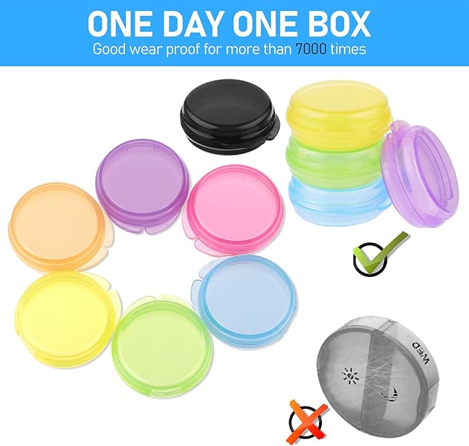 8pcs Small Pill Box Cute Portable Pill Case Travel Pills Organizer Box Medicine Dispenser Earplug Container Vitamin Holder Liver Oil Storage Case for Women Men Pocket Purse Briefcase