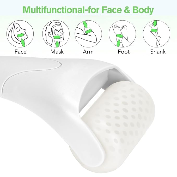 Ice Roller for Face,Eyes,Facial Massager Tool,Soothing Skin Care Tool,Cooling Skincare Device for Puffiness,At-Home Spa Gift for Women(White)