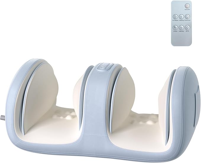 TISSCARE Foot Massager for Plantar Fasciitis, Foot Massager with Heat, Foot and Calf Massager with Massage Roller,Air Bag,Deep Kneading, Pain Relief, Gift for Women and Man