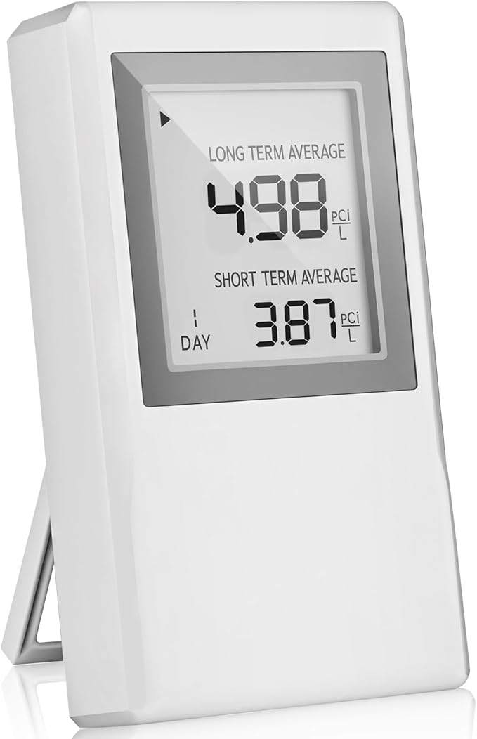 Radon Detector for Home with ±0.1 pCi/L Precision,Radon Meter,Real-Time Air Quality Monitoring,Long-Term & Short-Term Data,Portable Design & Extended Battery Life,Radon Detector for Home Basement