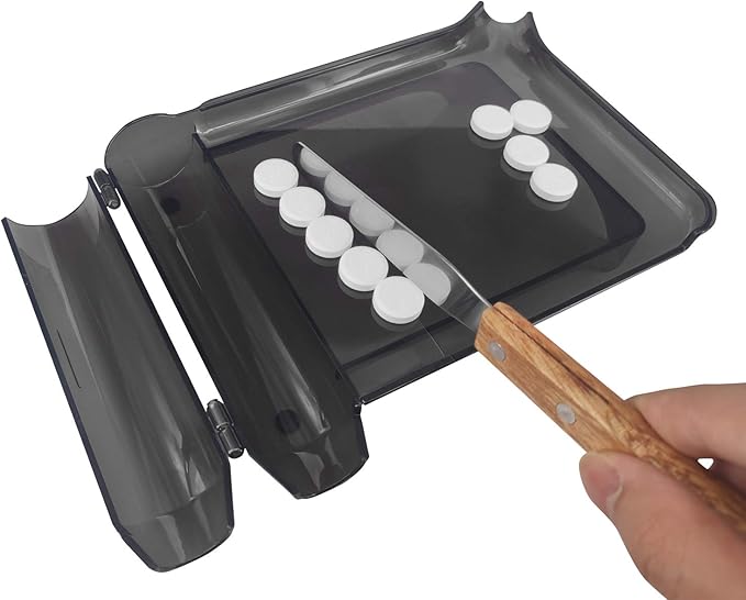 Medarchitect Right Hand Pill Counting Tray with Spatula (Black - Wood Handle)
