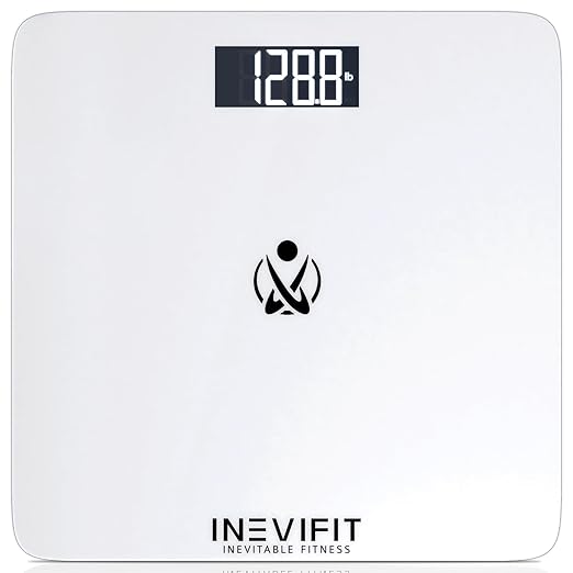 INEVIFIT Bathroom Scale, Highly Accurate Digital Bathroom Body Scale, Measures Weight up to 400 lbs. Includes Batteries