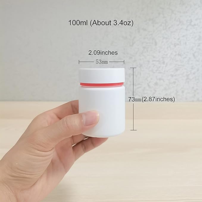 Colorful Empty Plastic Pill Bottle Organizer with Labels Medicine Vitamin Bottle Chemical Containers with Caps,6pcs (100ml)