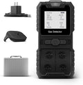 Portable 4 Gas Monitor Multi Gas Detector，Portable Gas Detector Rechargeable 4 Gas Monitor Ex H2s Co O2 with LCD Display Sound Light Shock confined Space air Monitor (Black)