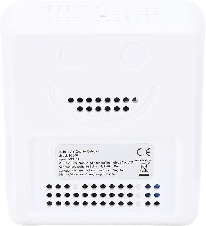 Ejoyous Air Quality Detector Indoor, 14 in 1 Smart Air Quality Monitor CO2 Detector with PM2.5 VOCs Temperature Humidity Sensor, for Home Office Travel Tuya APP Connected