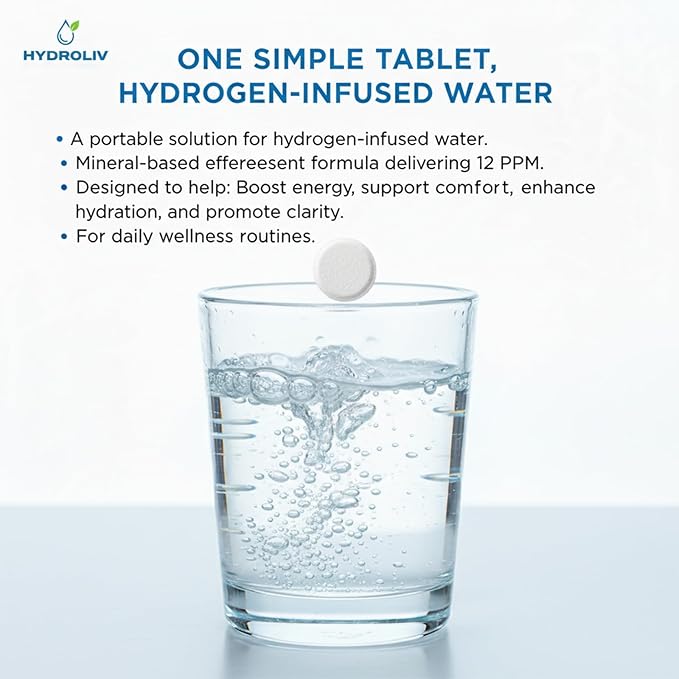 Hydrogen Water Tablets, Antioxidant-Rich, Supports Brain Energy & Health