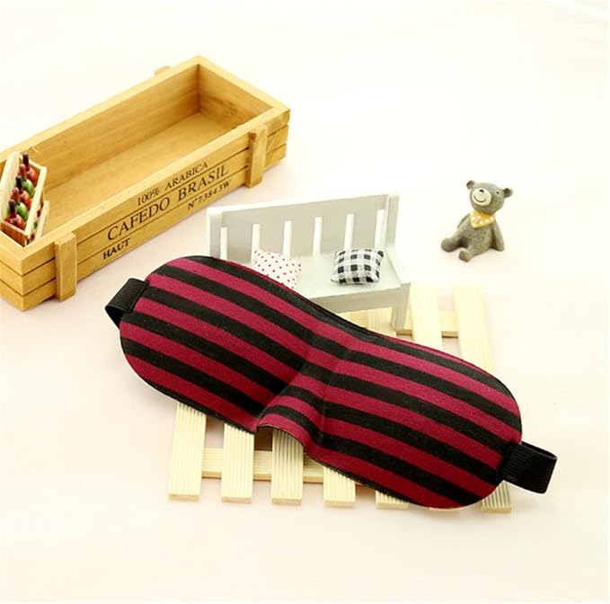 1 PCS 3D Sleep Mask for Women Men Eye Mask for Sleeping Contoured Cup Night Blindfold Mask Block Out Light for Kids Girls and Adult Red Stripe