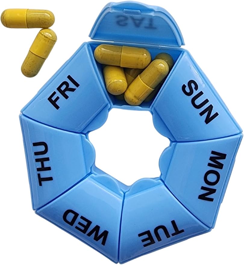 Pill Organizer Weekly 7 Day | Planner Pill Dispenser | Pills Vitamin Case | Container for Medicine Pills | Medicine Organizer | Pill Box Case | Pill Case Vitamin Planner | Pill Box 7 Day 2 Pack