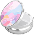 Nipichsha Pill Box, Small Pill Case for Purse & Pocket, Cute Travel Medicine Organizer, Portable Medicine Container Holder to Hold Vitamins, Medication, Fish Oil & Supplement, A02-Art Style Pattern