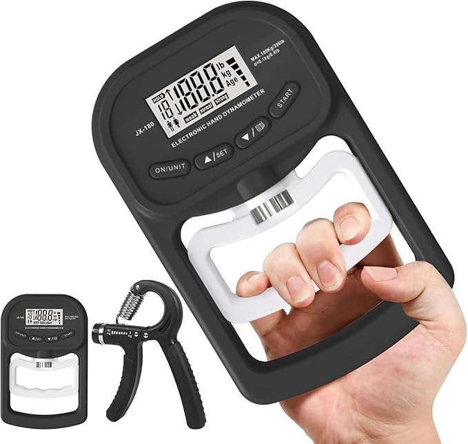 Grip Strength Trainer 396lbs/180kg,Digital Grip Strength Tester with LCD Display,Hand Dynamometer Grip Strength Trainer,Electronic Hand Grip Strength Tester,for Home School Use