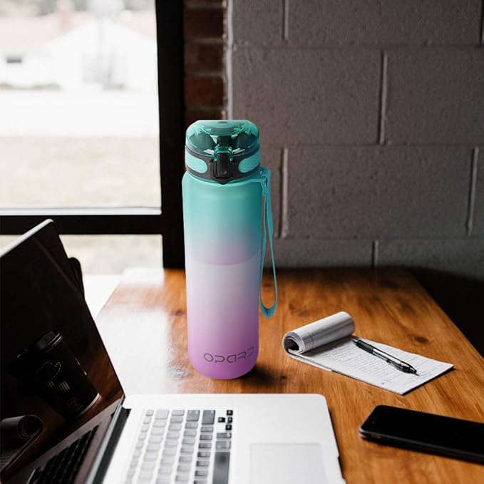 Opard 30oz/32oz Sports Water Bottle with Leak Proof Flip Top Lid BPA Free Tritan Reusable Plastic for Gym and Outdoor, Travel Water Bottle