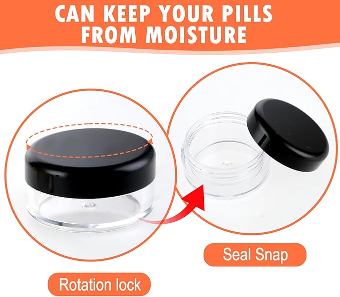 Small Pill Box, 6 Pcs Mini Pill Organizer Box Travel Pills Cases Holder Portable Daily Pills Container BPA Free Pocket Medicines Storage Container for Purse Pocket Briefcase (3 x 1.5 cm)
