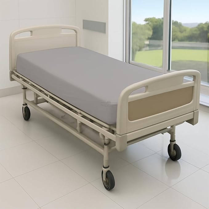 6 Pack Fitted Hospital Bed Sheets - Soft Microfiber Hospital Fitted Sheet - Hospital Bed Fitted Sheets (Light Grey, 36" x 84" x 12")