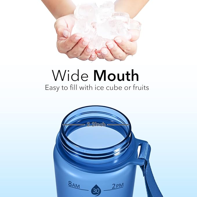 Hyeta 32oz Water Bottles with Straw - Stay Motivated and Hydrated with Convenient Times to Drink Markings, Durable, Leak-proof