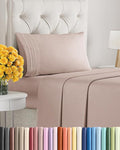 Twin Size 3 Piece Sheet Set - Extra Soft, Breathable & Cooling Sheets - Hotel Luxury Durable Bed Sheets for Women & Men - Deep Pockets, Easy-Fit & Wrinkle-Free Sheets - Dusty Pink Oeko-Tex Bed Sheets