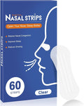 Nasal Strips for Snoring,Extra Breathing Nose Strips,Reduce Snoring Aids for Men & Women,Oil & Sweat Proof,Help Improves Sleep and Sports,Universal Fit (Clear, 60Pcs)