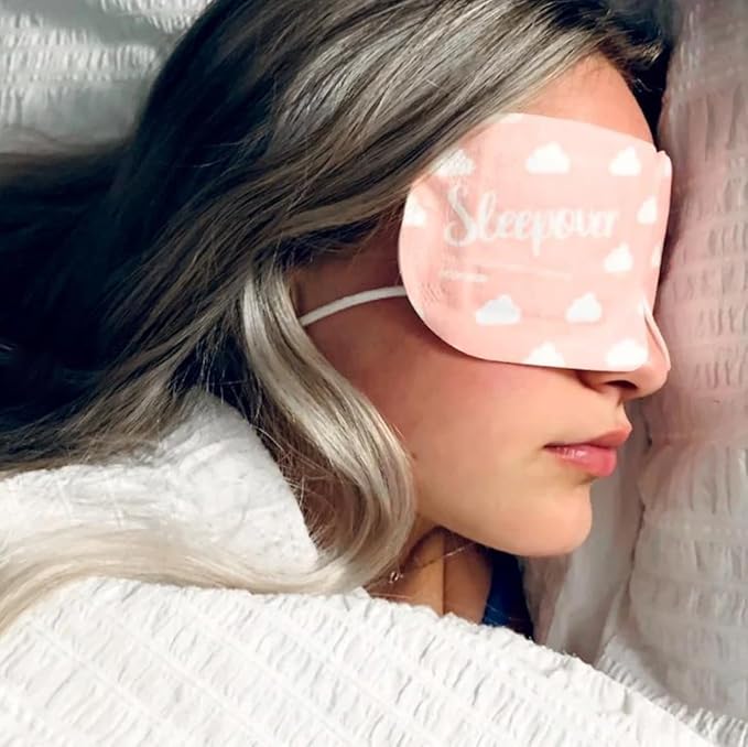 POPBAND Popmask Sleepover Self-Heating Rose Scented Eye Mask, Natural Steam Heat Relief for Migraines, Headaches, Allergies, and Dry Eyes, 5 Individually Packaged Eye Masks