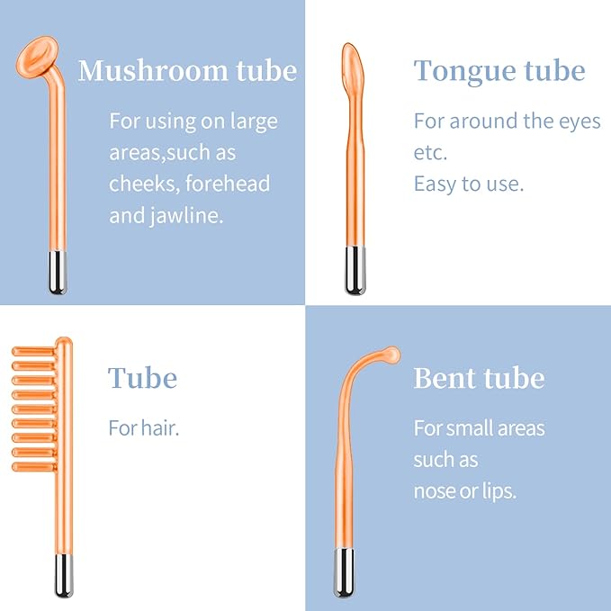 High Frequency Facial Machine - TUMAKOU Portable Handheld High Frequency Facial Skin Wand Machine with 4 Different Tubes