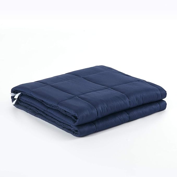 RelaxBlanket Weighted Blanket | 60''x80'',10lbs | for Individual Between 90-150 lbs | Premium Cotton Material with Glass Beads | Navy
