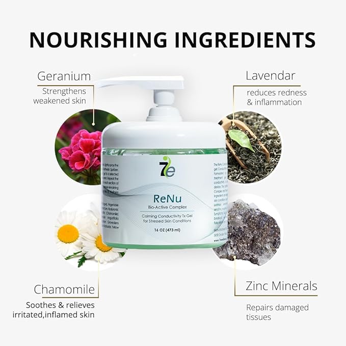 7eWellness Myolift ReNu Conductive Gel for Microcurrent, Renu Microcurrent Conductive Gel for Face Dry Skin (16oz / 473 ml)