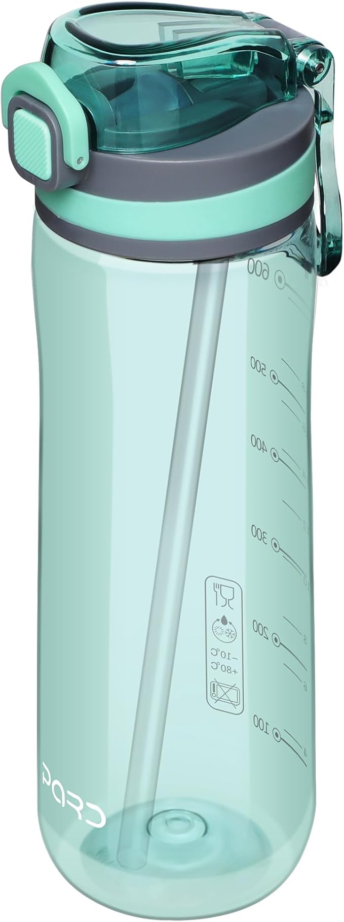 Opard Peak Water Bottle with Straw Cap, BPA-Free, Leak Proof Flip Top Bottle