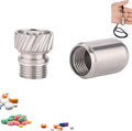 Pill Key Fob Titanium, Keychain Pill Holder Mini Cute, EDC Waterproof Pill Case, Travel Pill Container Medication Organizer, Pill Bottle Hide Necklace Pendant for Outdoor Emergency First Aids