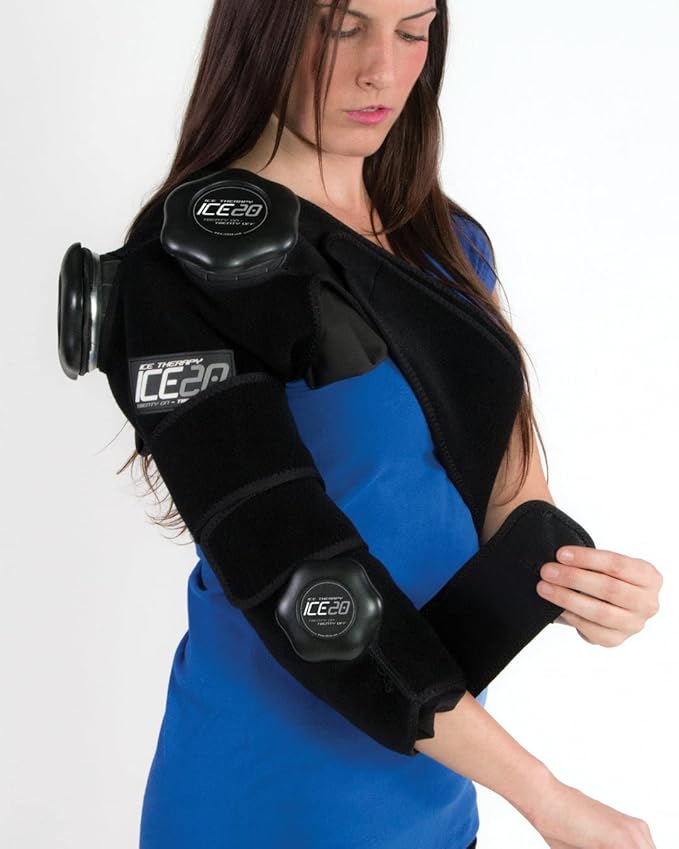 Bownet ICE20 Refillable Arm & Shoulder Ice Pack Compression Wrap for Pain Relief (One Size)