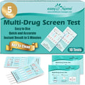 Easy@Home 5 Panel Drug Test Kit (10 Pack) - THC/Marijuana, Cocaine, OPI, AMP, BZO All Drugs Testing Strips in One Kit for Home Use - Urine Drug Tests with Fast Results in 5 Minutes #EDOAP-754