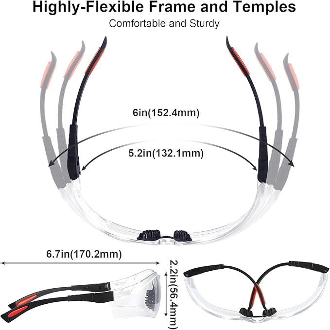 xaegistac Shooting Glasses Anti-fog Shooting Range Eye Protection, Adjustable Safety Glasses with Zipper Hard Case