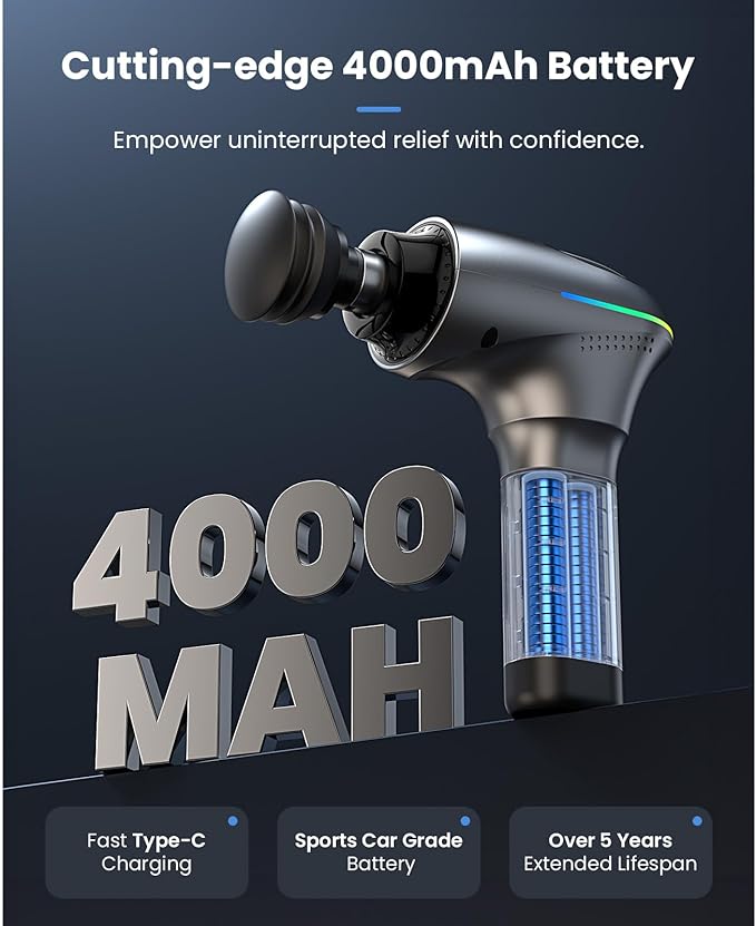 BOB AND BRAD A2 Pro Massage Gun with Heat and Cold Therapy, FSA-HSA Eligible Professional Percussion Massage Gun Deep Tissue for Back Pain Relief, Heated Muscle Massager with Force Sensor for Athletes