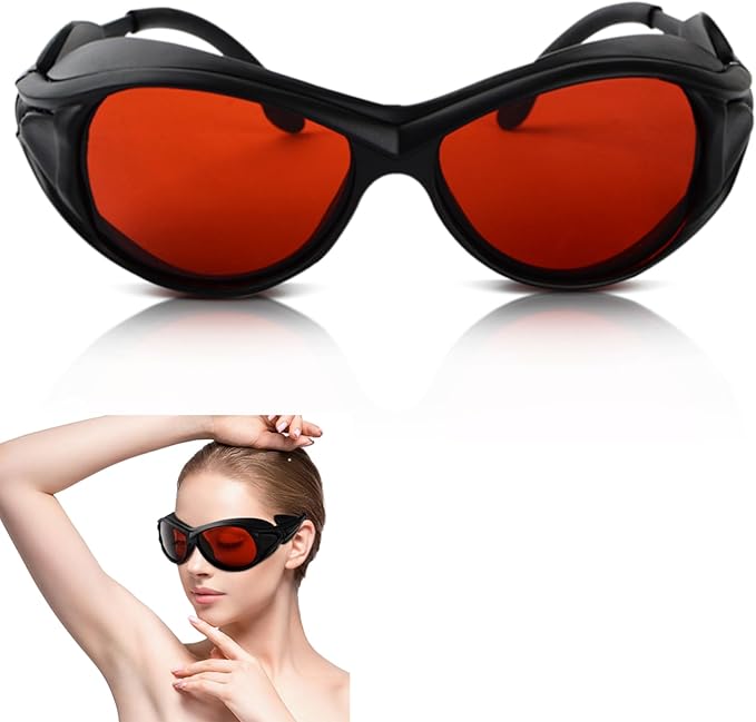 IPL & Laser Safety Glasses 190-550nm - Professional Protective Goggles for Laser Hair Removal, Tattoo & Eyebrow Removal, Eye Protection for Cosmetology Operators