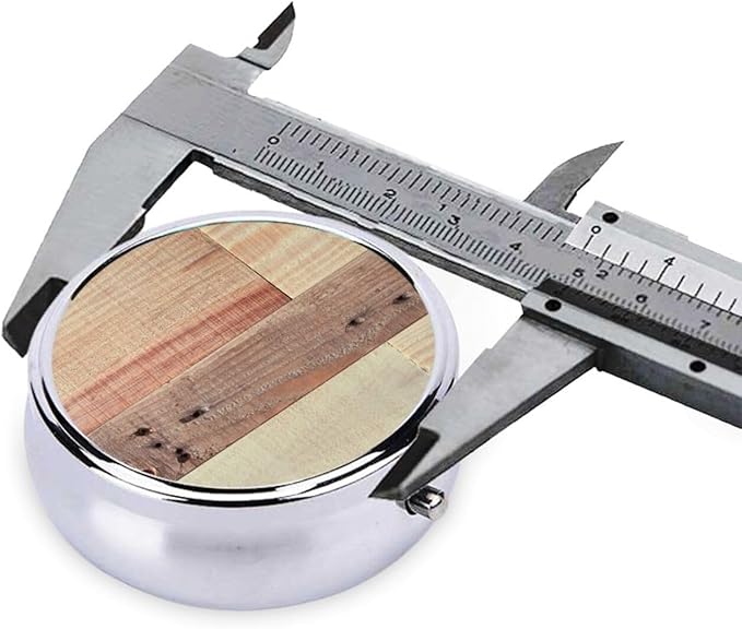 Rustic Wood Background Printed Round Pill Box Portable Mini Pill Case Metal Iron Plating Pill Organizer with 3 Compartment for Pocket Purse
