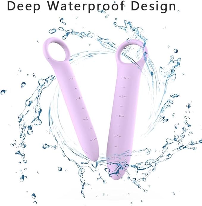 5-Pack Silicone Dilators for Pelvic Floor for Women with Fine Scales, Pelvic Wand Massager，Pelvic Floor Muscle Trainer, Pelvic Floor Strengthening Device with Storage Bag, Purple