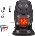 Back Massager with Heat,8 Vibration Motors Massage Chair Pad for Shoulder and Back, Deep Tissue Vibration Seat Cushion for Body Pain Relief，Home Office Chair Use, Gifts for Women,Men,Black