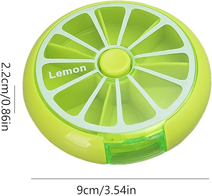Weekly Pill Dispenser - Portable Round Pill Storage Box, Weekly Pill Case, Fruit-Shaped Design Storage Supplies for, Candy, Pills, and Other Items
